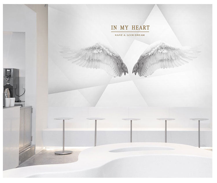 3D Angel Wings Wall Mural Wallpaper Background for Home Decor
