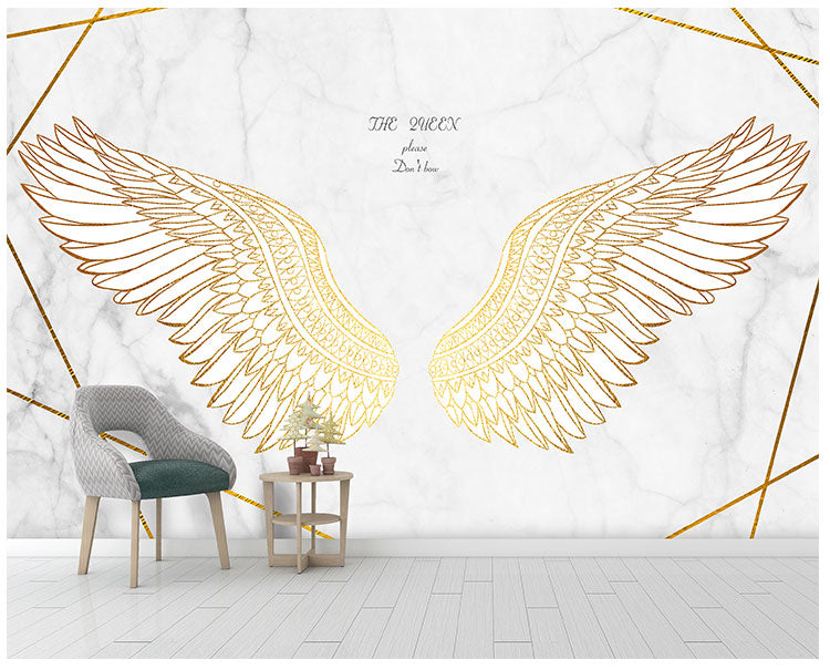 3D Angel Wings Wall Mural Wallpaper Background for Home Decor