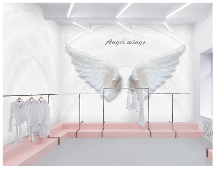 3D Angel Wings Wall Mural Wallpaper Background for Home Decor
