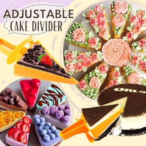 Adjustable Cake Divider Slicer - Reusable Plastic Baking Cutter for Even Cake Slices