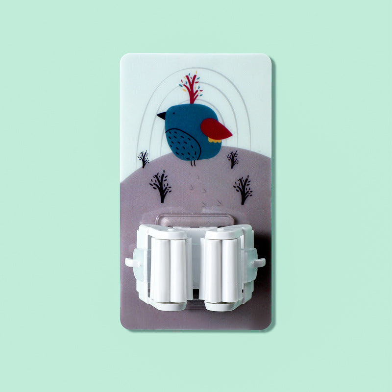 Heavy Duty Mop and Broom Holder - Seamless Wall Mount No Drill Needed