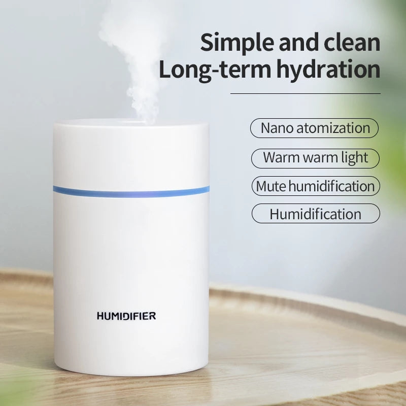 USB Air Humidifier Large Capacity Water Replenishment Diffuser for Home & Office