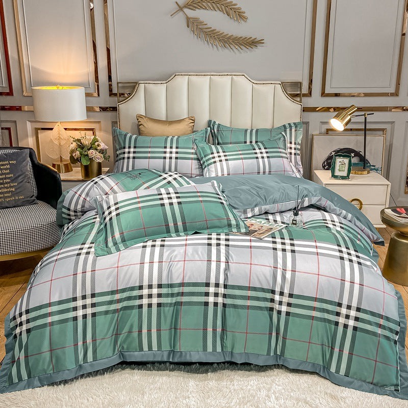 Silk Bedding Set 4 Piece Spring Summer Washed Silk Bed Linen - Multiple Sizes & Styles