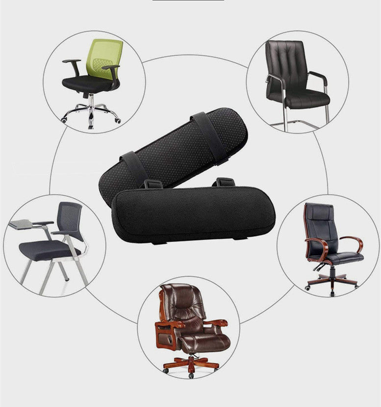 Office Armrest Memory Foam Elbow Pillow Cushion Black 1-2 Pack