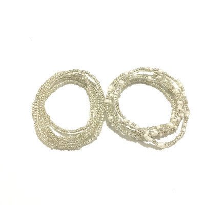 Double Chain Bikini Waist Chain Set - Handmade Rice Bead Body Jewelry