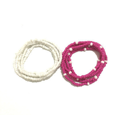 Double Chain Bikini Waist Chain Set - Handmade Rice Bead Body Jewelry