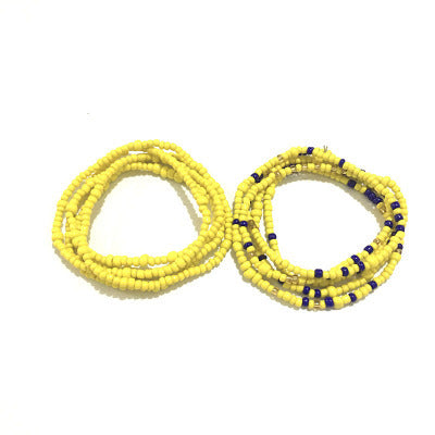 Double Chain Bikini Waist Chain Set - Handmade Rice Bead Body Jewelry