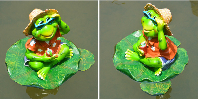 Floating Frog Water Surface Decoration for Ponds and Gardens - Resin Sculpture