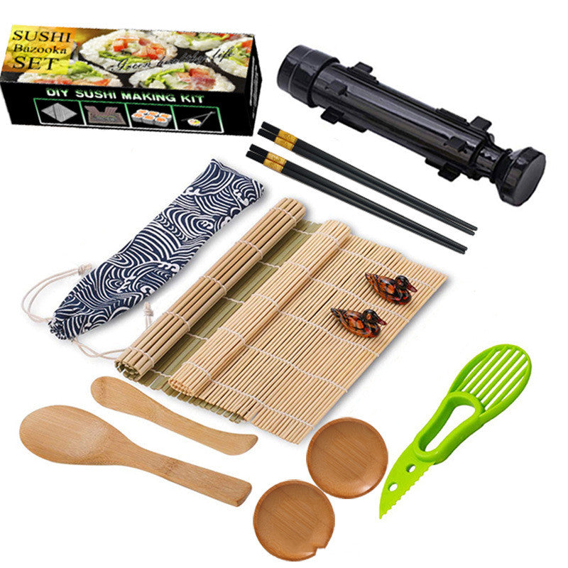 Bamboo Wooden Dish & Rice Spoon Set - Creative Sushi & Kitchen Utensils