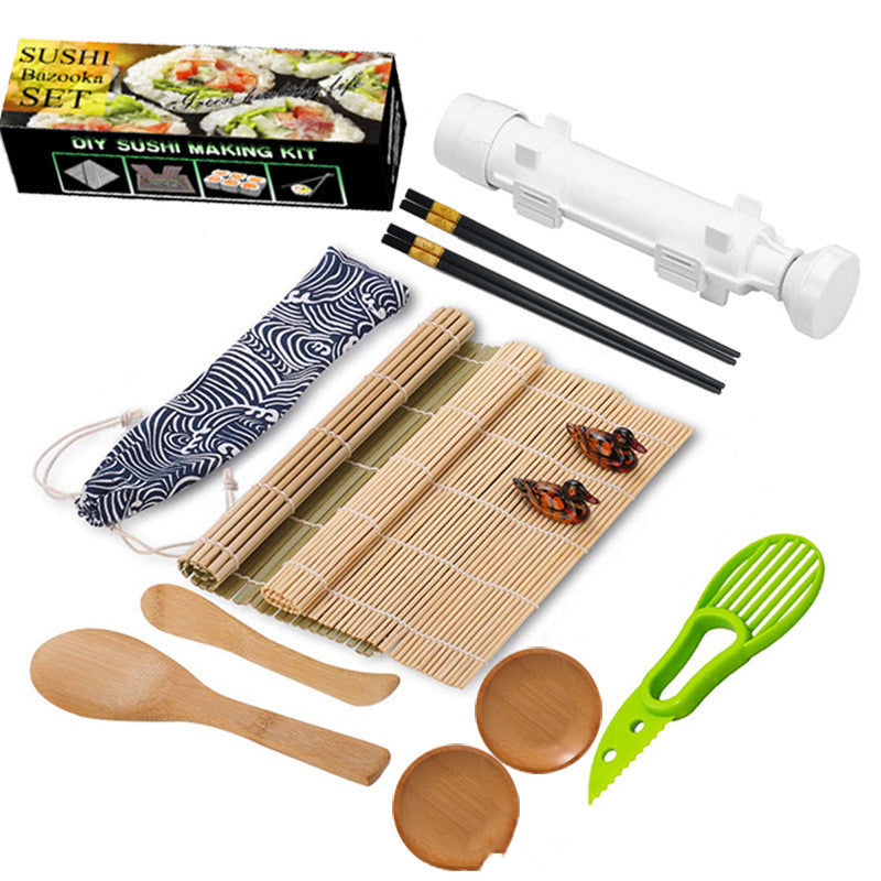 Bamboo Wooden Dish & Rice Spoon Set - Creative Sushi & Kitchen Utensils