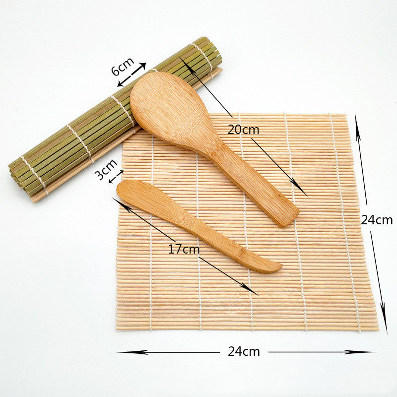 Bamboo Wooden Dish & Rice Spoon Set - Creative Sushi & Kitchen Utensils