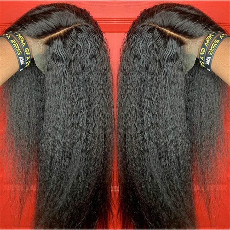 Long Curly Synthetic Wig - Black Korean Style