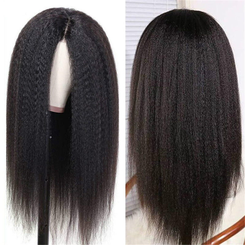 Long Curly Synthetic Wig - Black Korean Style