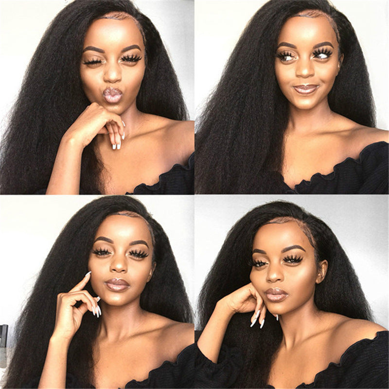 Long Curly Synthetic Wig - Black Korean Style