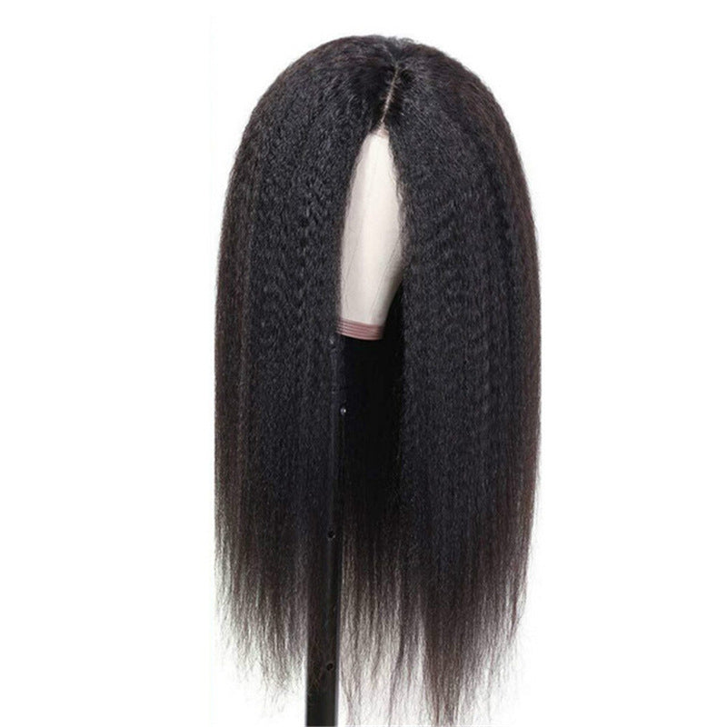 Long Curly Synthetic Wig - Black Korean Style