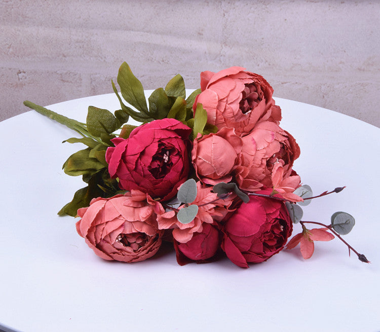 Artificial Peony Flowers Set - Decorative Silk Flowers for Home & Garden