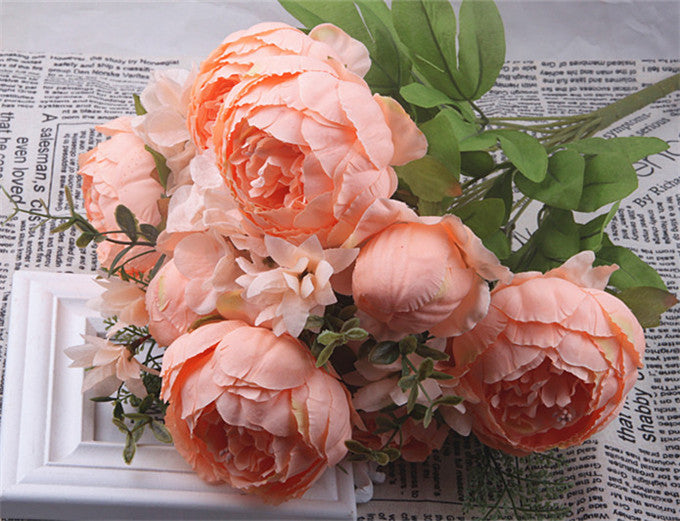 Artificial Peony Flowers Set - Decorative Silk Flowers for Home & Garden