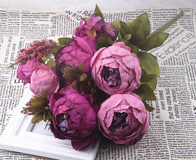 Artificial Peony Flowers Set - Decorative Silk Flowers for Home & Garden