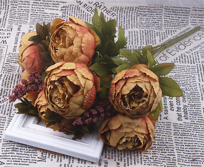 Artificial Peony Flowers Set - Decorative Silk Flowers for Home & Garden