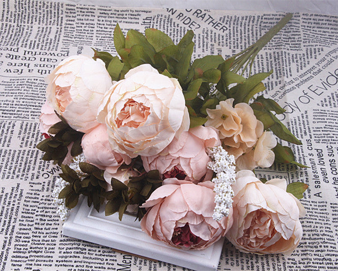 Artificial Peony Flowers Set - Decorative Silk Flowers for Home & Garden