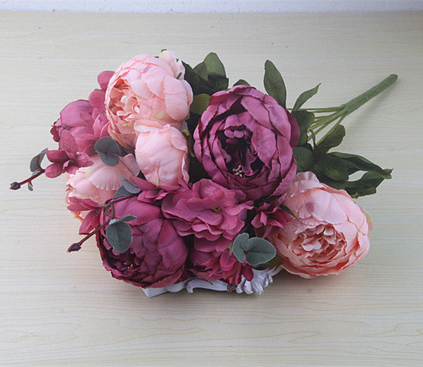 Artificial Peony Flowers Set - Decorative Silk Flowers for Home & Garden