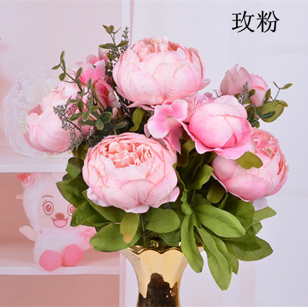 Artificial Peony Flowers Set - Decorative Silk Flowers for Home & Garden