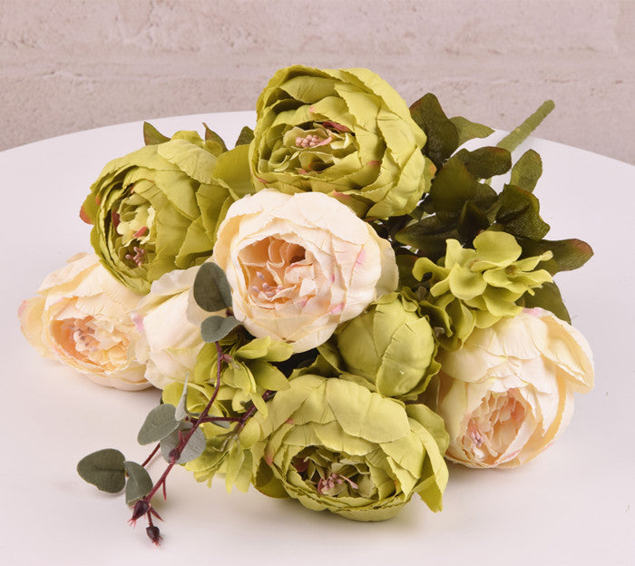 Artificial Peony Flowers Set - Decorative Silk Flowers for Home & Garden