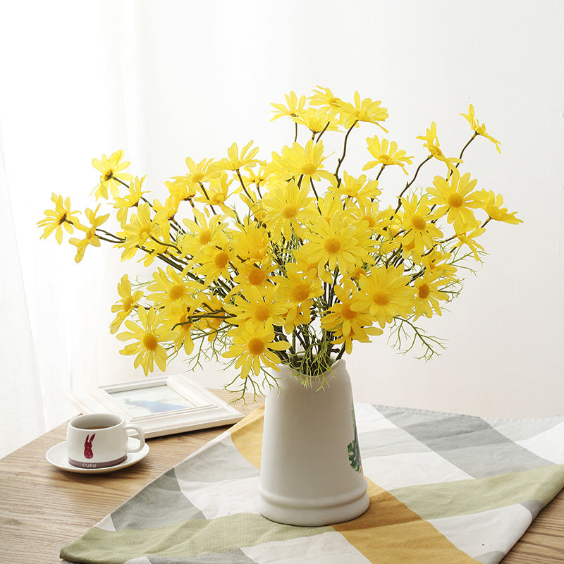 Fake Flower Bouquet with Daisies, Chrysanthemums & Cosmos for Wedding Home Decor