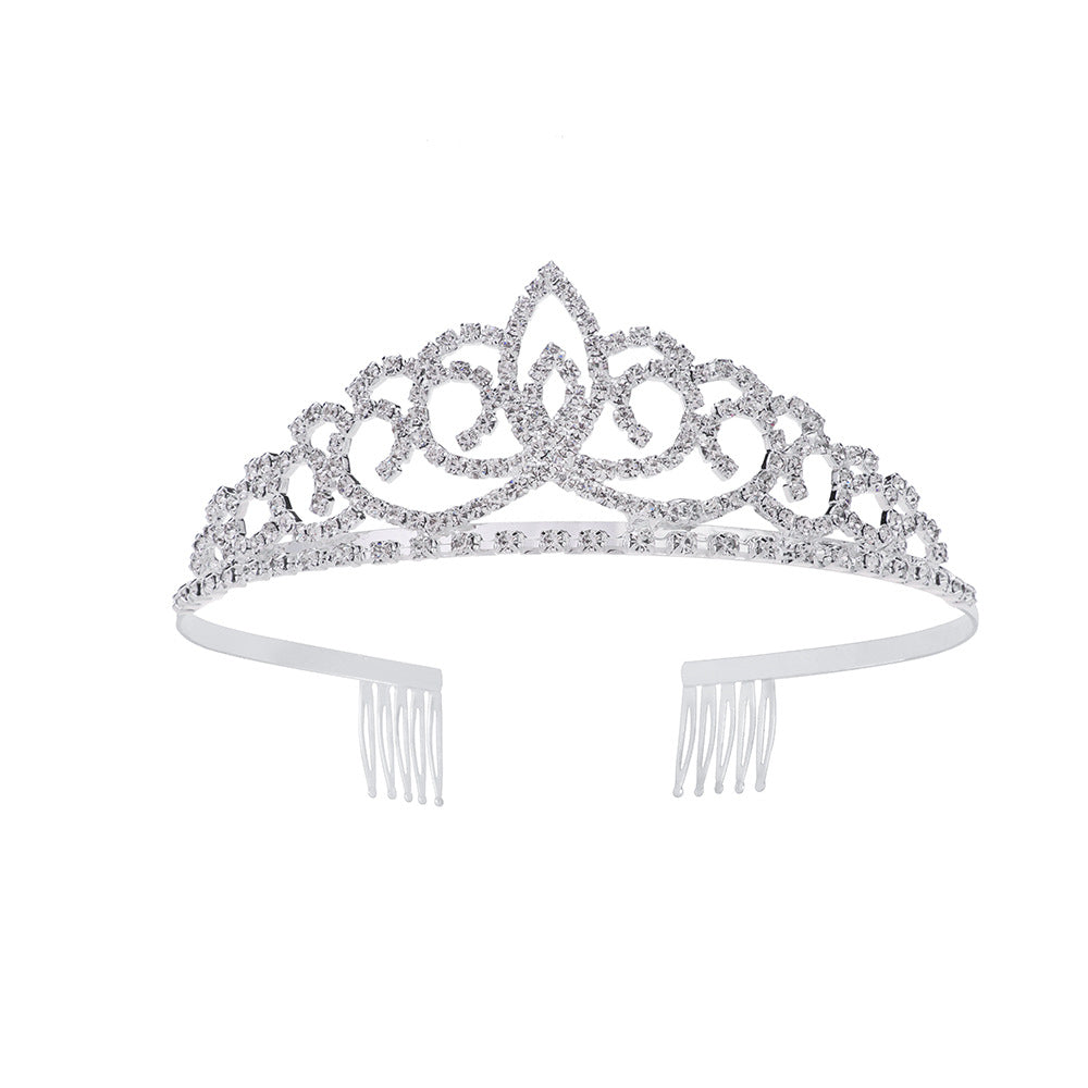 Silver Crystal Tiara Crown Hair Jewelry Wedding Bridal Headband Gift