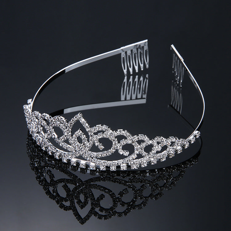 Silver Crystal Tiara Crown Hair Jewelry Wedding Bridal Headband Gift