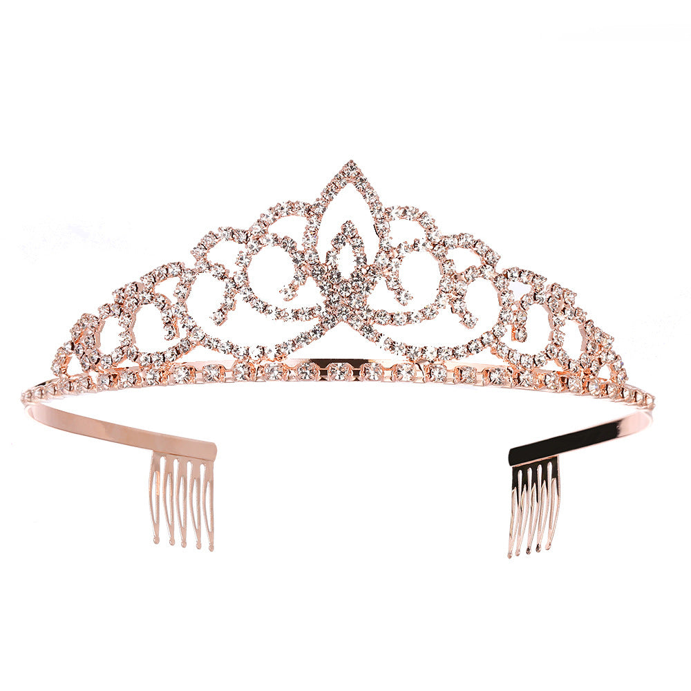 Silver Crystal Tiara Crown Hair Jewelry Wedding Bridal Headband Gift