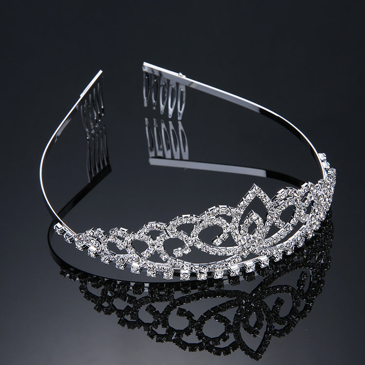 Silver Crystal Tiara Crown Hair Jewelry Wedding Bridal Headband Gift