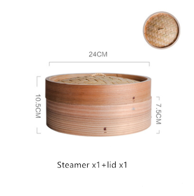 High-Quality Bamboo Steamer 24cm for Cooking & Steaming