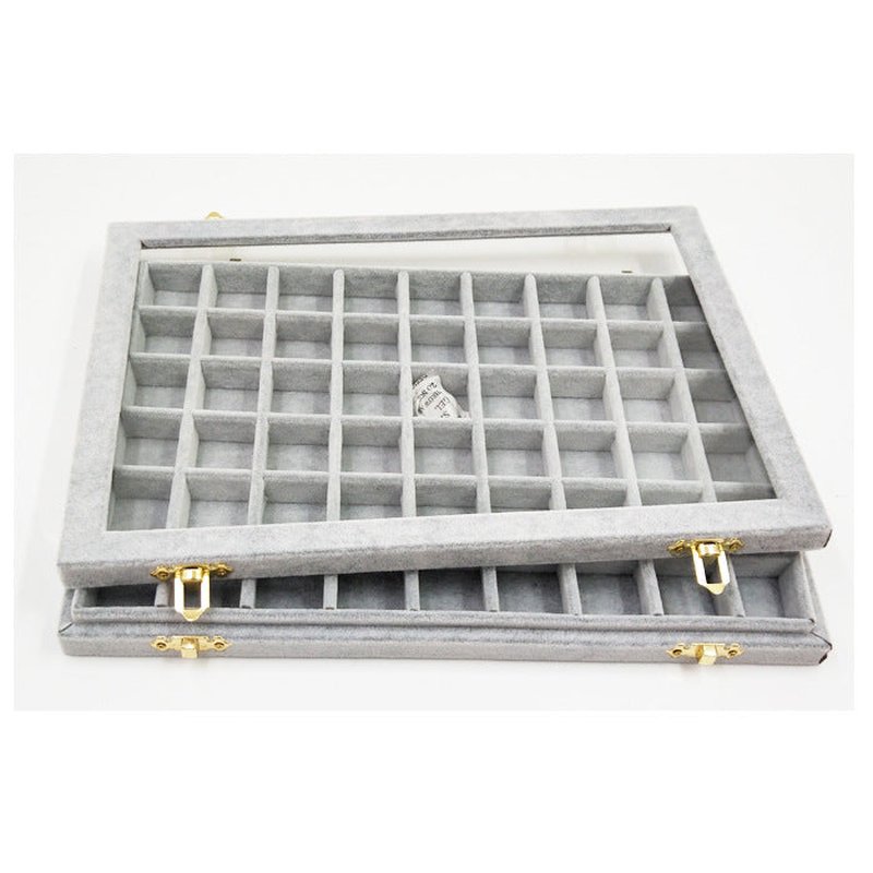 Flannel Jewelry Box with Glass Lid - Multiple Colors