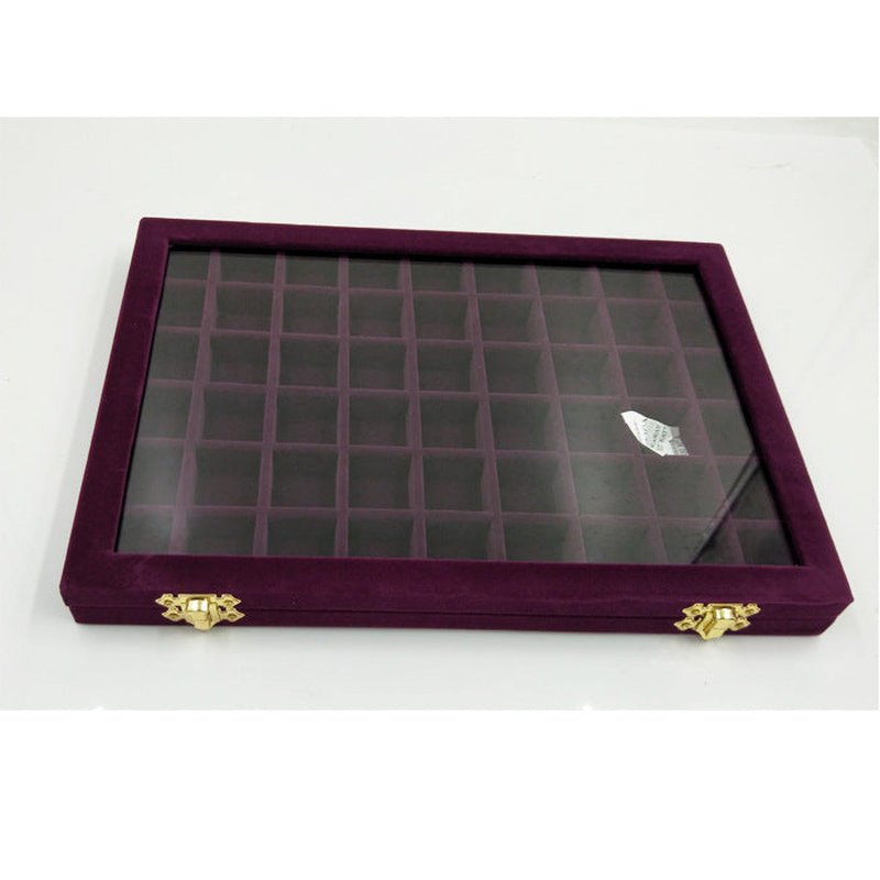 Flannel Jewelry Box with Glass Lid - Multiple Colors