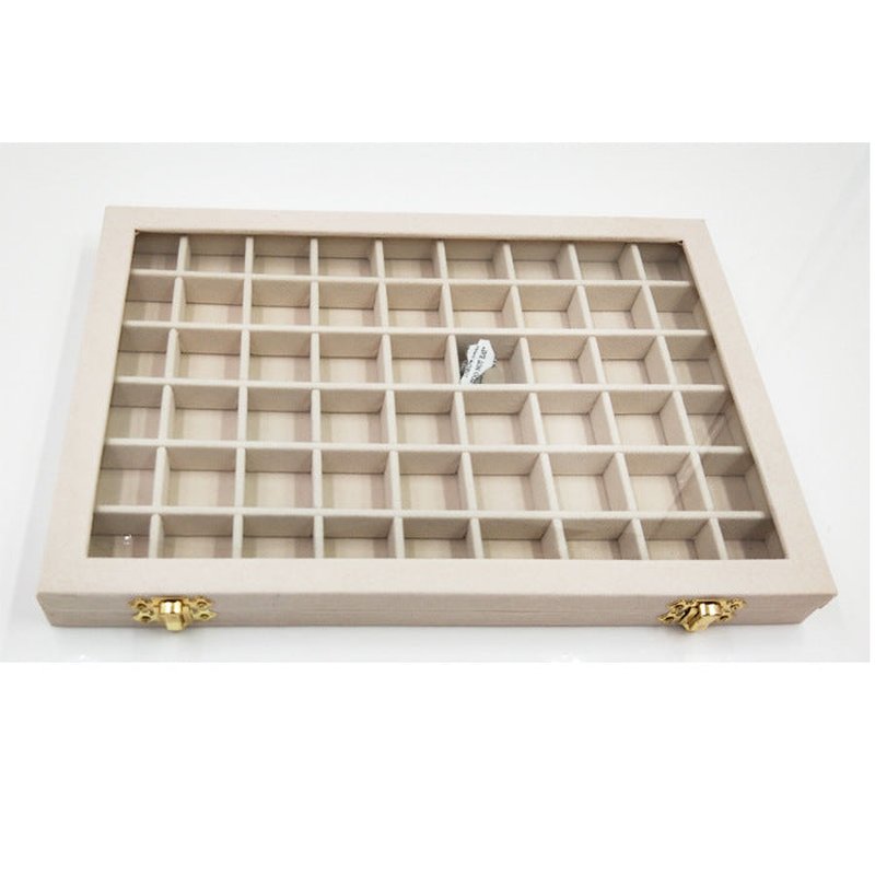Flannel Jewelry Box with Glass Lid - Multiple Colors