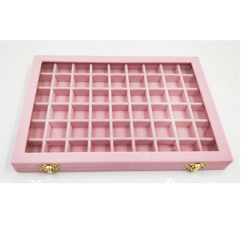 Flannel Jewelry Box with Glass Lid - Multiple Colors