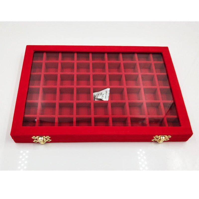 Flannel Jewelry Box with Glass Lid - Multiple Colors