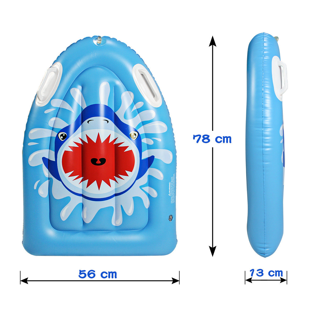 Inflatable Kids Surfboard Shark Kickboard - Portable Swimming Float