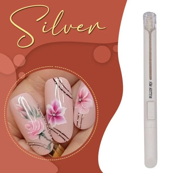 Nail Art Ball Point Drill Pen - Silver Gold Nail Dotting Tool Set