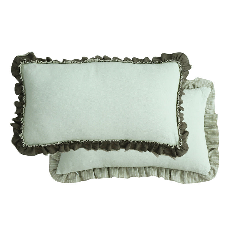 Pastoral Striped Sofa Cushion Cover British Style Sweet Pillowcase