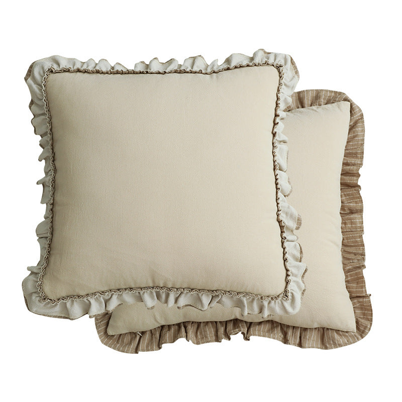 Pastoral Striped Sofa Cushion Cover British Style Sweet Pillowcase