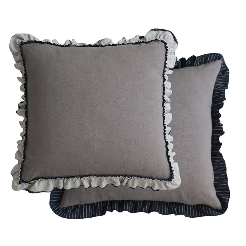 Pastoral Striped Sofa Cushion Cover British Style Sweet Pillowcase