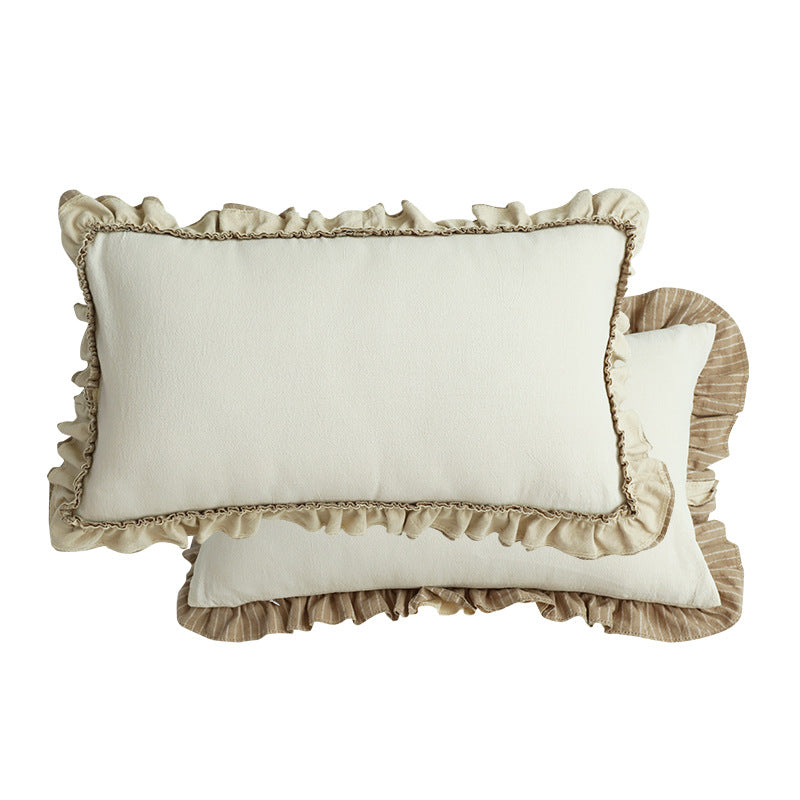 Pastoral Striped Sofa Cushion Cover British Style Sweet Pillowcase