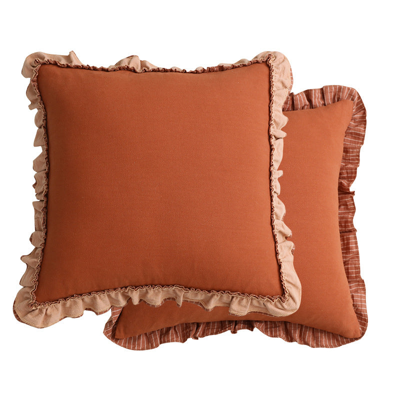 Pastoral Striped Sofa Cushion Cover British Style Sweet Pillowcase