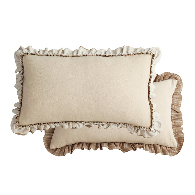 Pastoral Striped Sofa Cushion Cover British Style Sweet Pillowcase