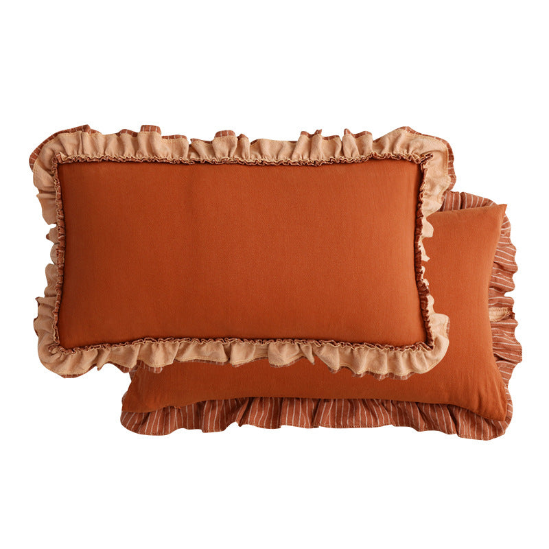 Pastoral Striped Sofa Cushion Cover British Style Sweet Pillowcase
