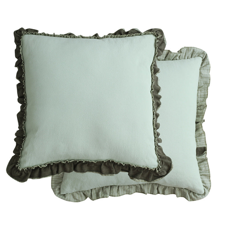 Pastoral Striped Sofa Cushion Cover British Style Sweet Pillowcase
