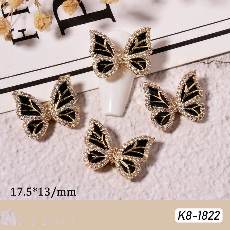 Moving Smart Butterfly Nail Art Jewelry Set - Zircon Nail Decorations