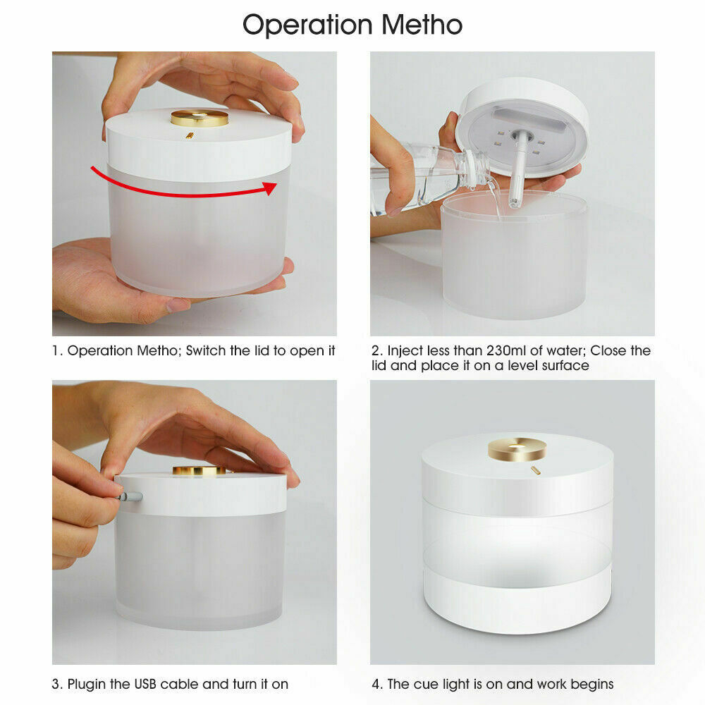 LED Night Light Humidifier with Large 780ml Capacity - Atmosphere Mood Light